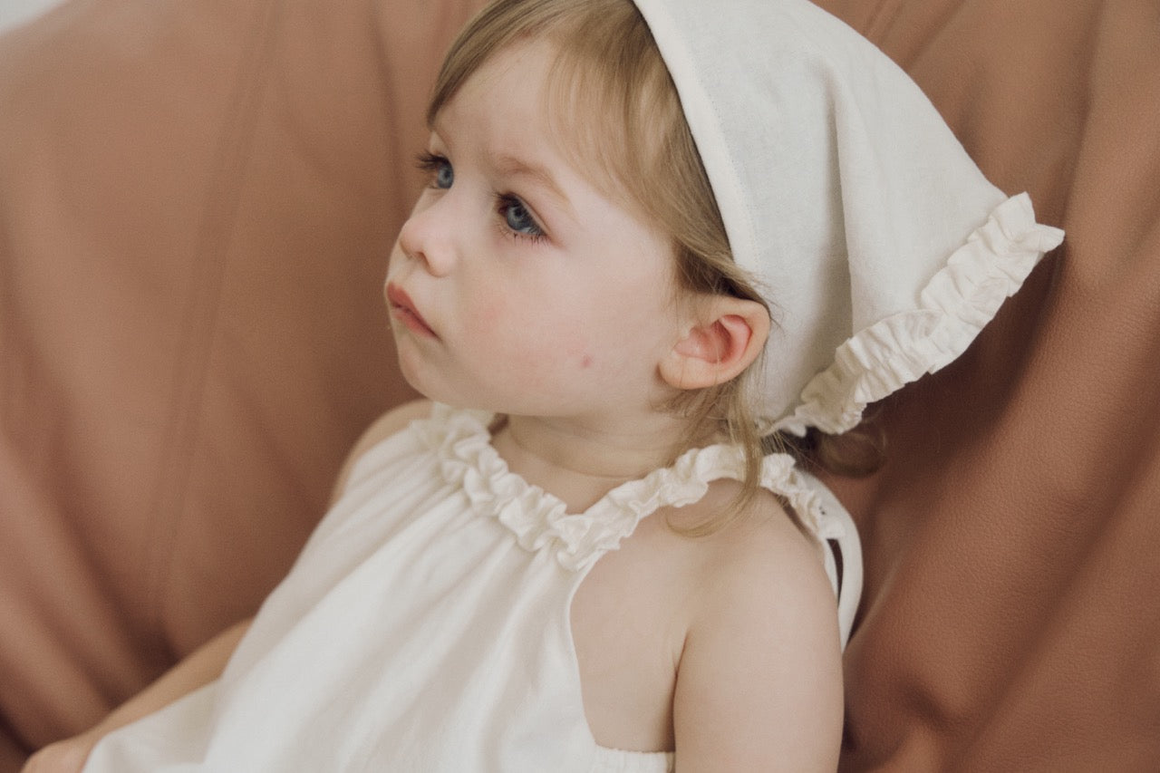 (予約) inné /  linen frill ops (white)