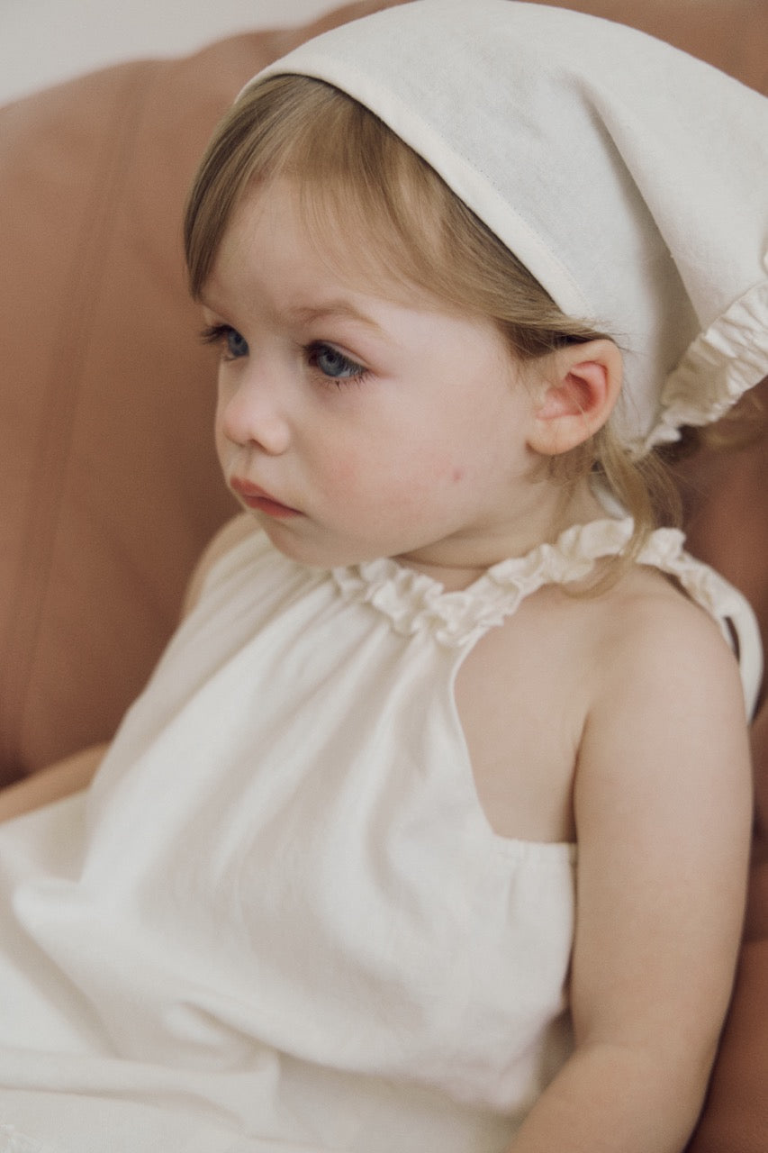 (予約) inné /  linen frill ops (white)