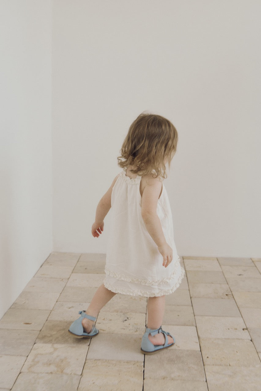 (予約) inné /  linen frill ops (white)