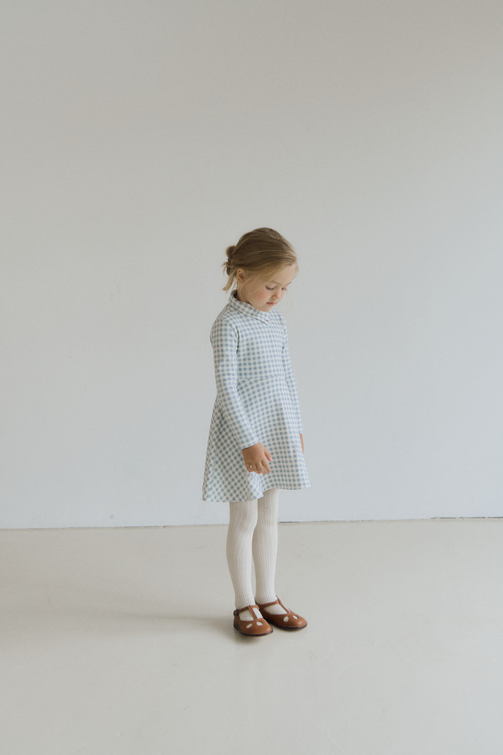 (予約) inné / Petal cotton ops - blue gingham