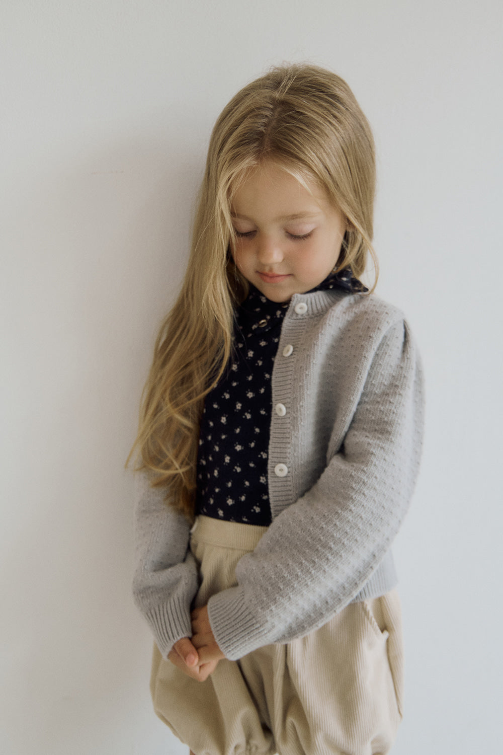 (予約) inné / Cashmere cardigan - blue gray