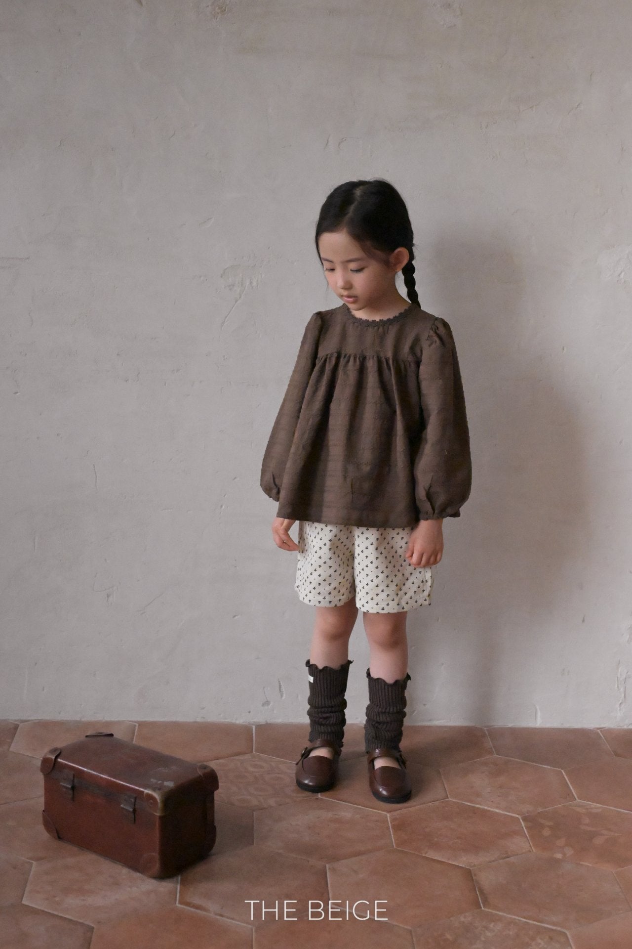 the beige / Jacquard Blouse