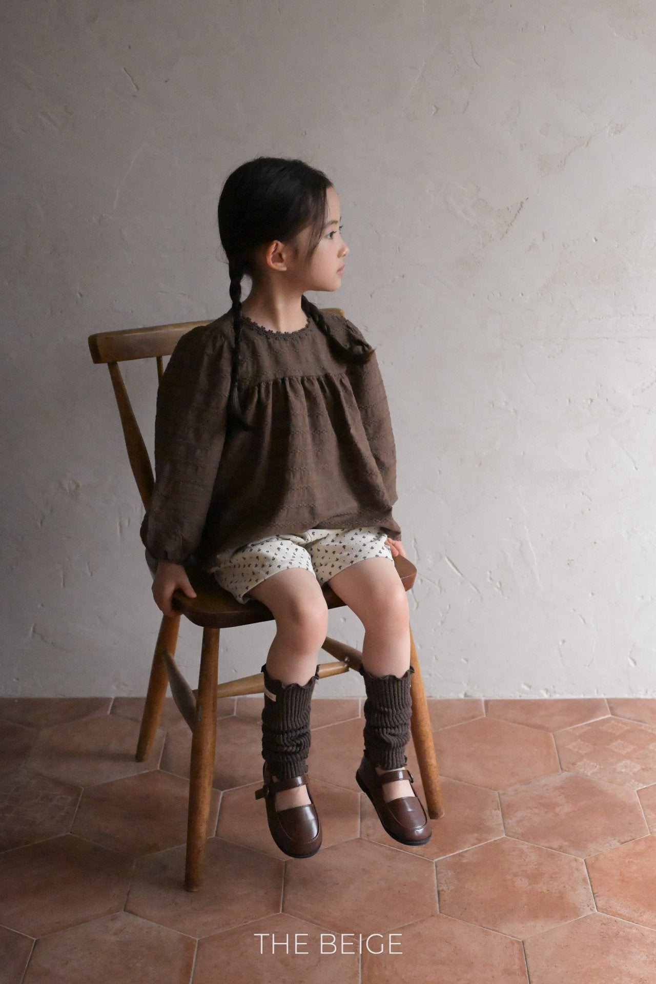 the beige / Jacquard Blouse