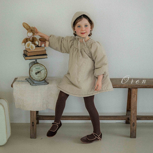 (予約) OREN / Baguette Check Padded Dress