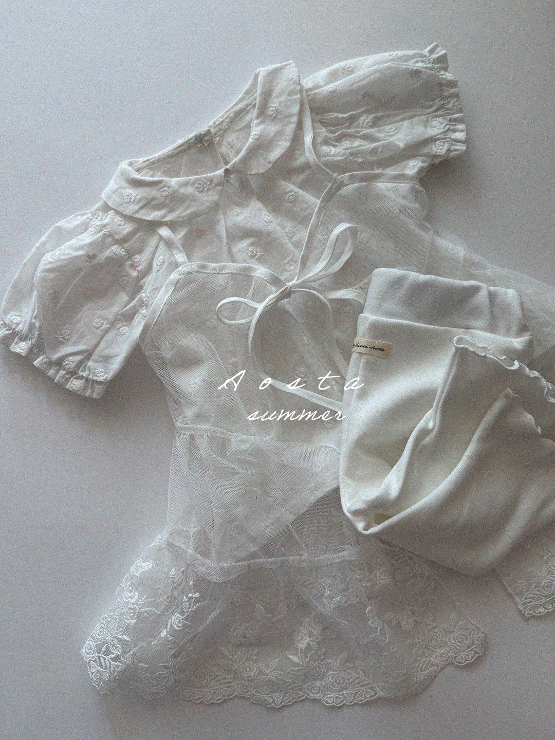 (予約) Aosta / Lace Open Dress