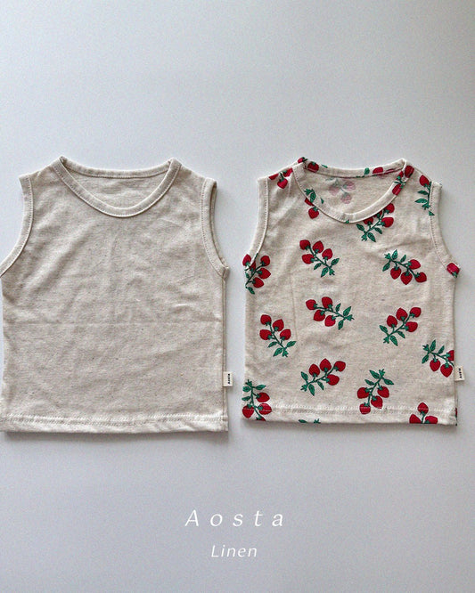 (予約) Aosta / Linen sleeveless T