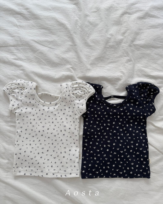 (予約) Aosta / Open Back Puff Blouse