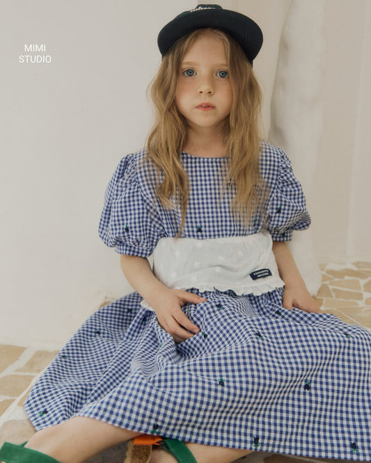 (予約) BY MIMI /  Check Embroidered Dress