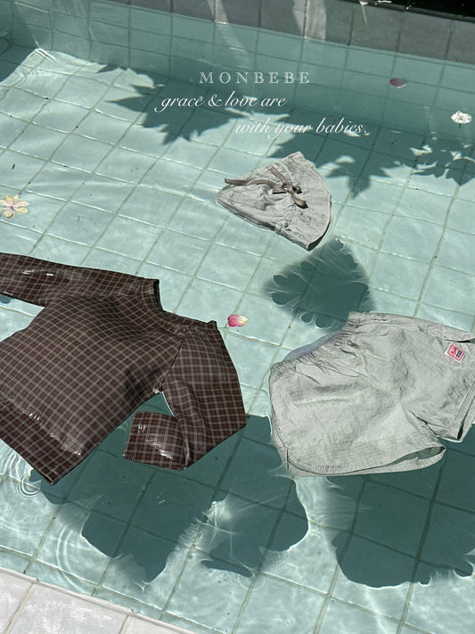 (予約) monbebe  / Brownie Swim Set (Top & Bottom Set)