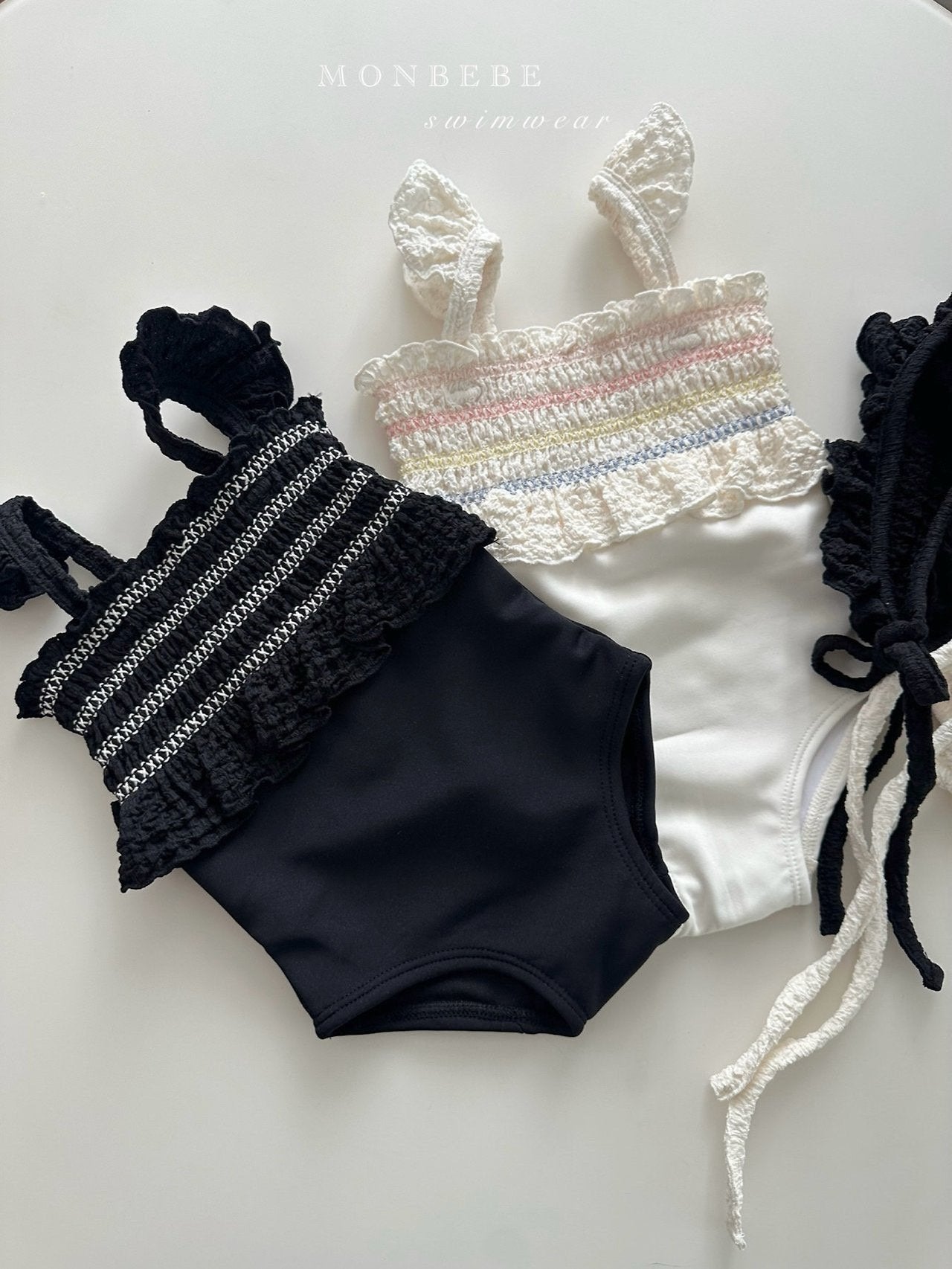 (予約) monbebe  /  Pinkle Swimsuit (with Bonnet)