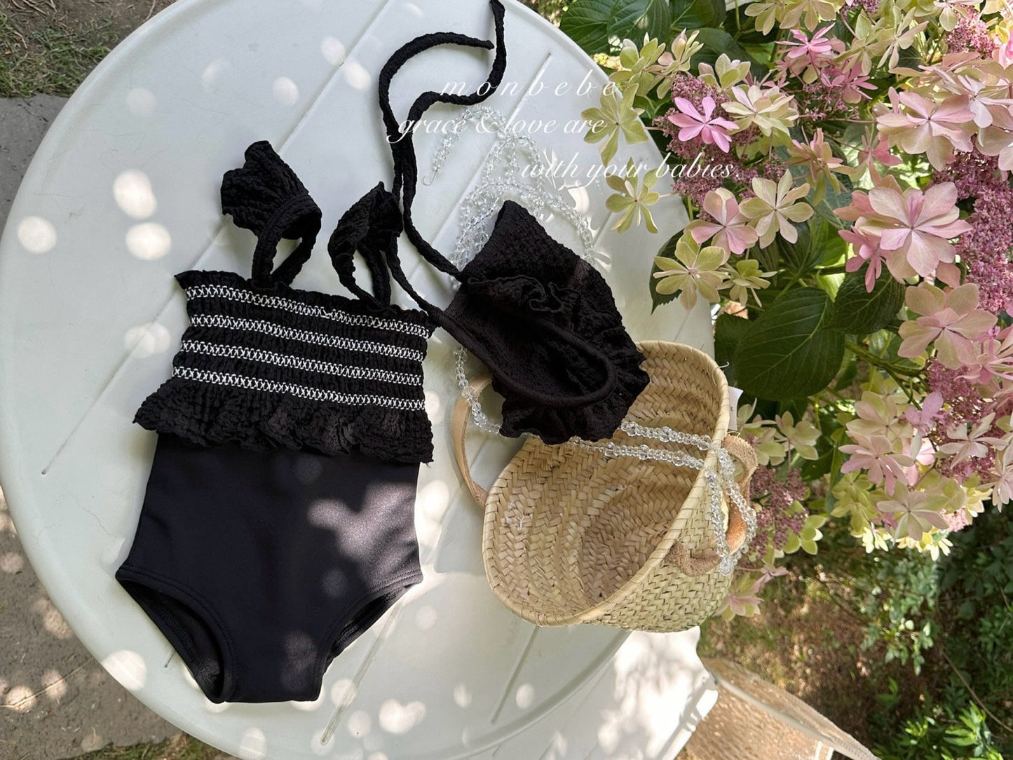 (予約) monbebe  /  Pinkle Swimsuit (with Bonnet)