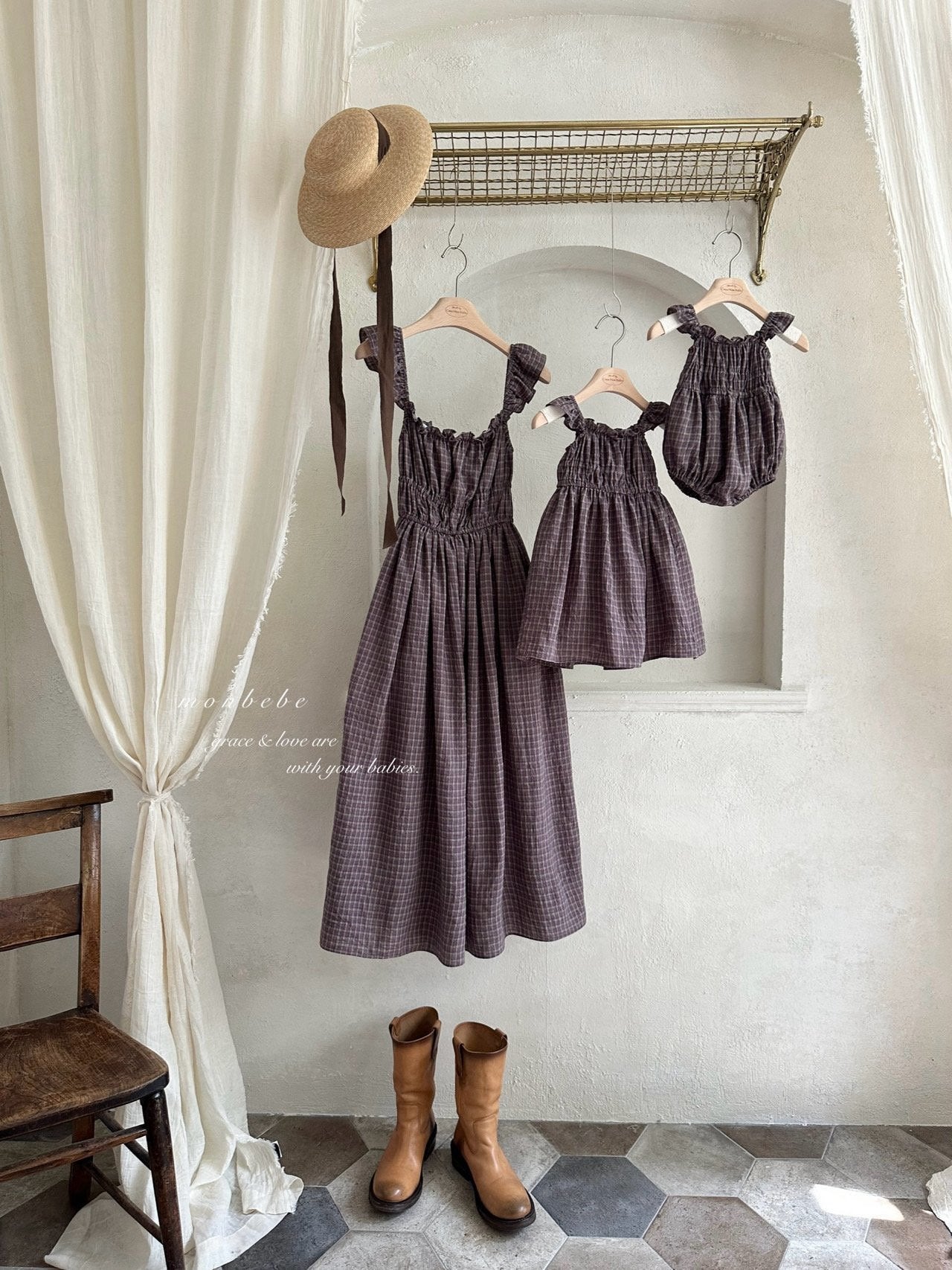 (予約) monbebe  /  Maple Check Dress (Adult)