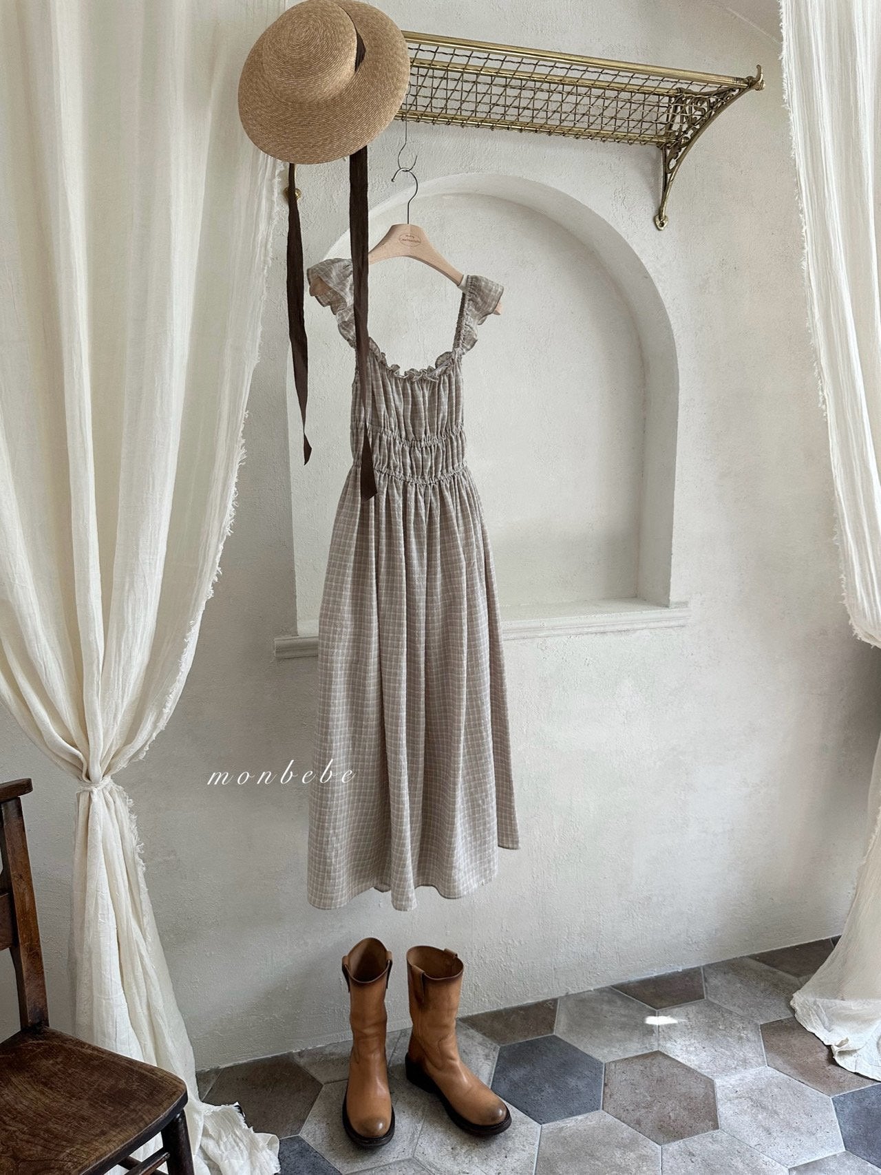 (予約) monbebe  /  Maple Check Dress (Adult)