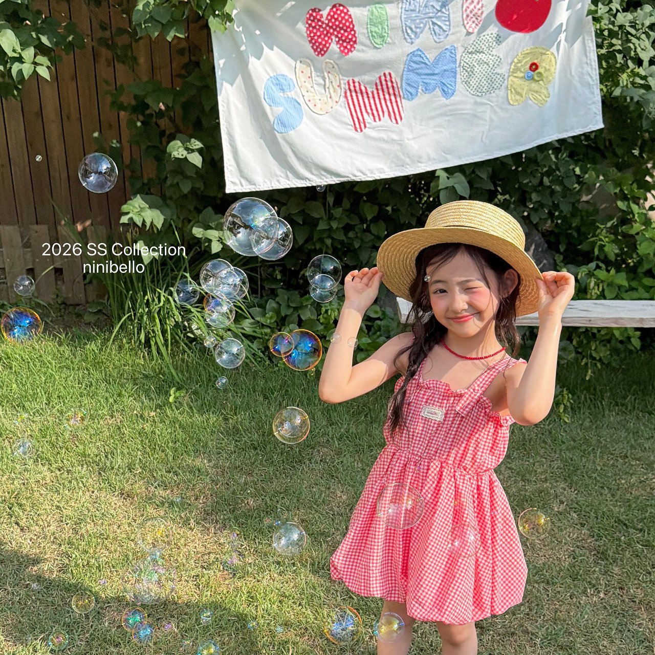 (予約) ninibello  / Picnic Overall Dress