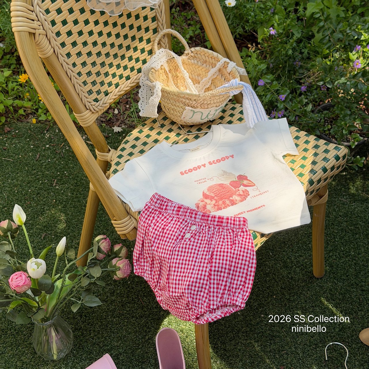 (予約) ninibello  / Scoop Scoop Tee ( baby )