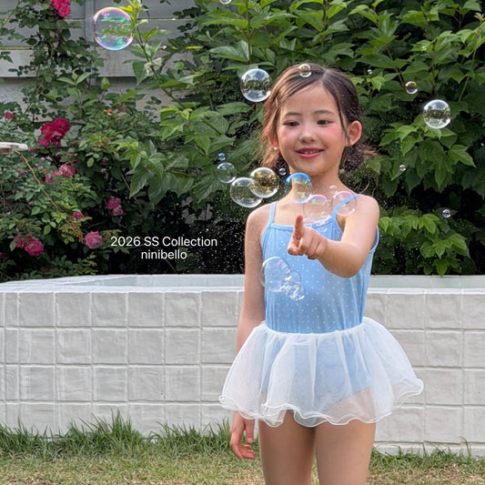 (予約) ninibello  / Candy Dot Swimwear (Bonnet Set)