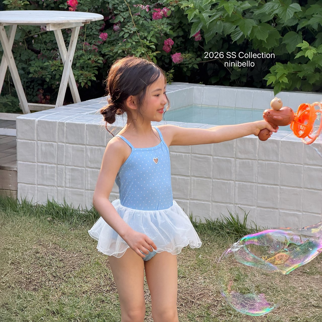 (予約) ninibello  / Candy Dot Swimwear (Bonnet Set)
