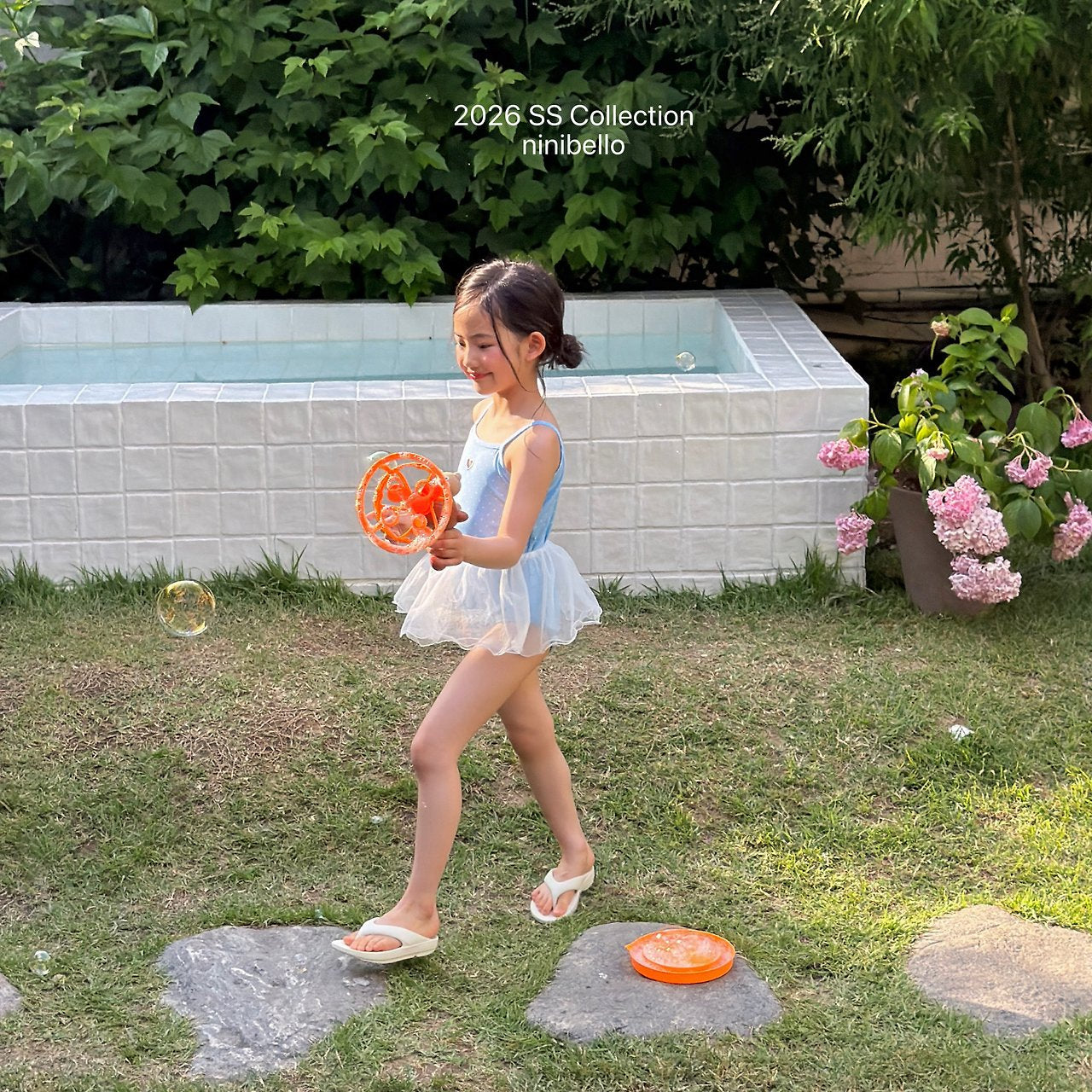 (予約) ninibello  / Candy Dot Swimwear (Bonnet Set)