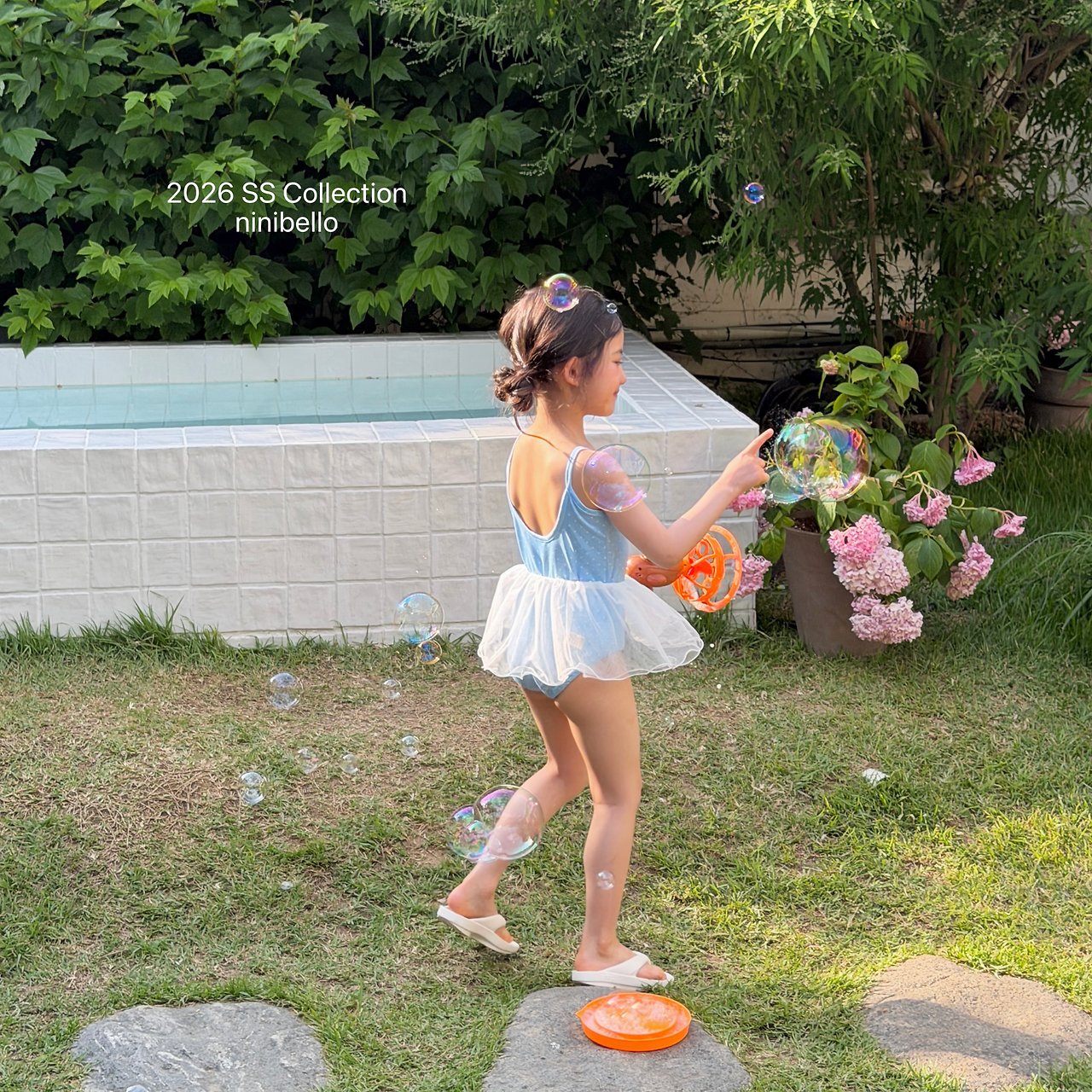 (予約) ninibello  / Candy Dot Swimwear (Bonnet Set)