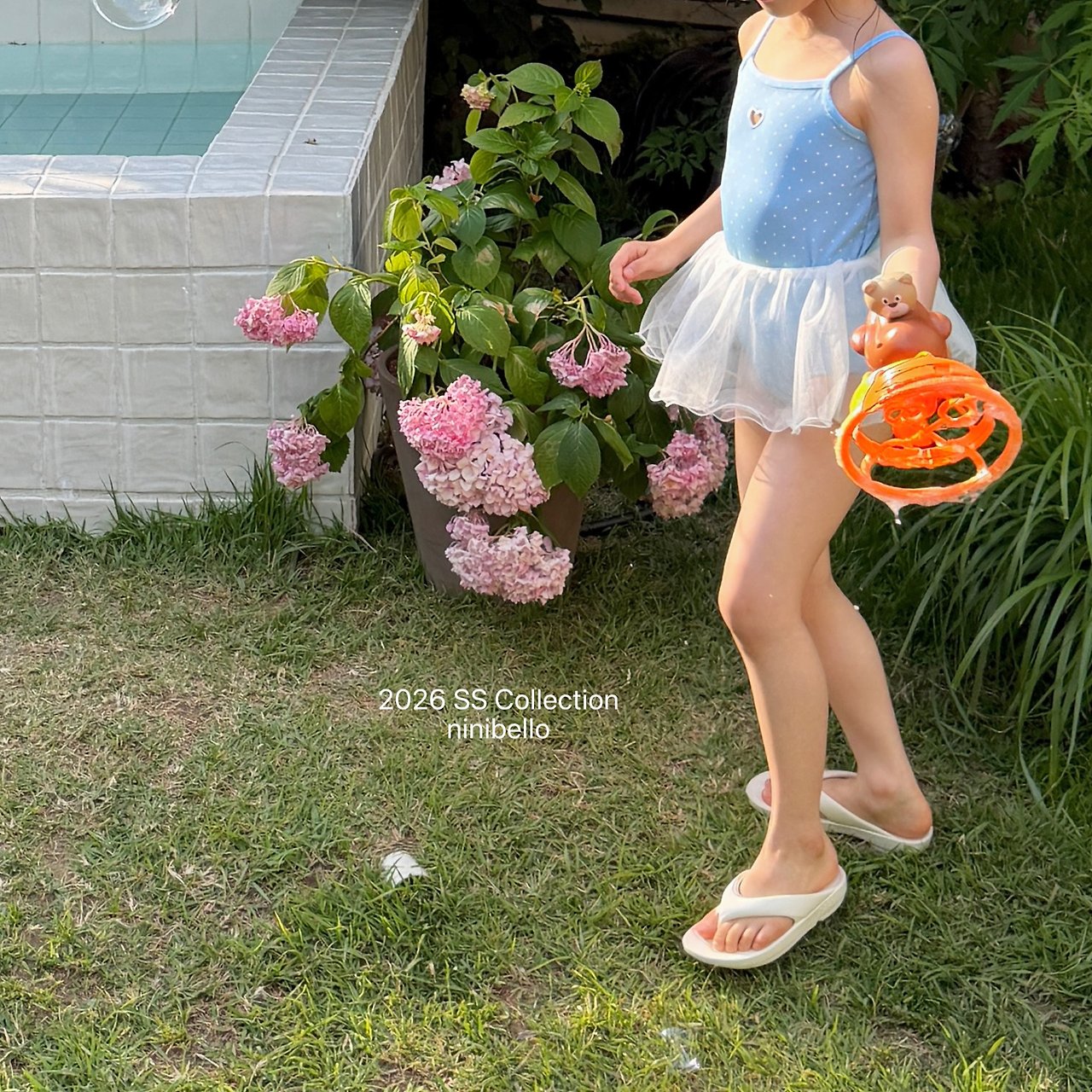 (予約) ninibello  / Candy Dot Swimwear (Bonnet Set)
