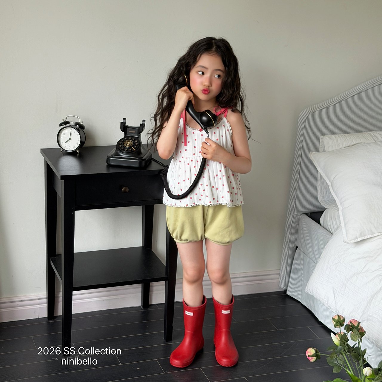 (予約) ninibello  / Berry Eyelet Blouse Top