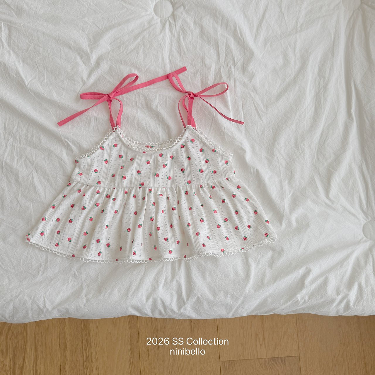 (予約) ninibello  / Berry Eyelet Blouse Top