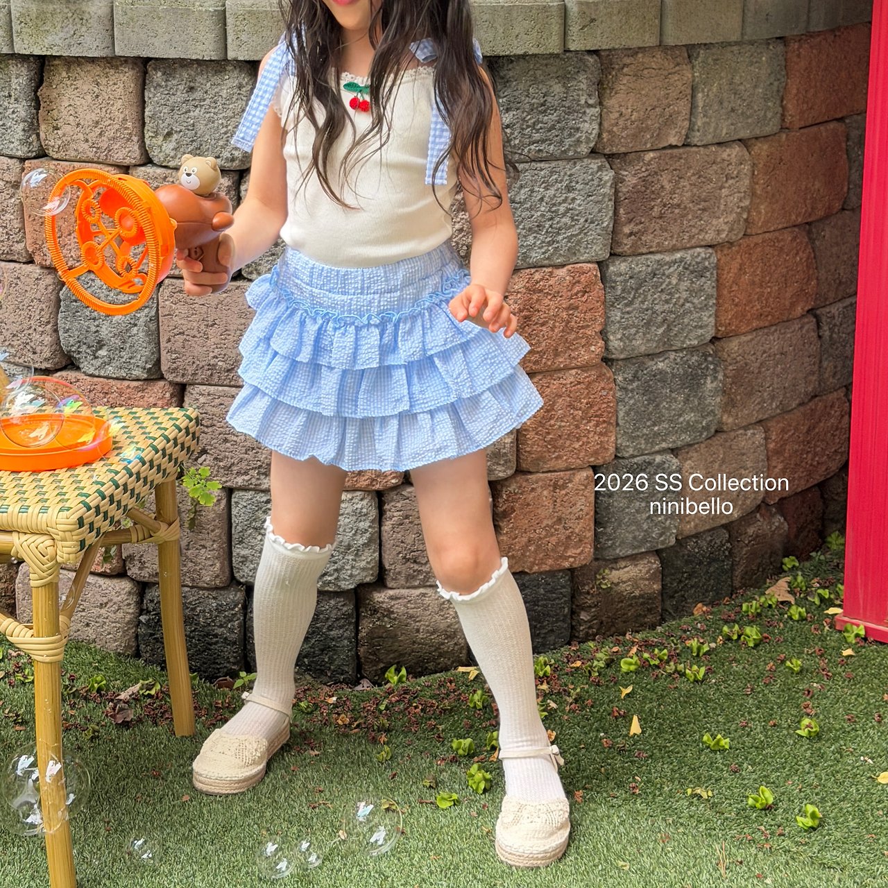 (予約) ninibello  / Cherry Bonbon Sleeveless Top