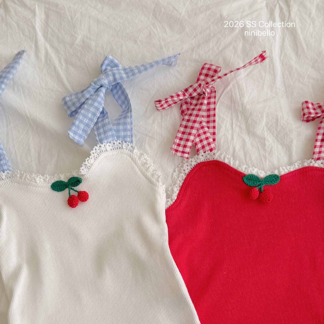 (予約) ninibello  / Cherry Bonbon Sleeveless Top