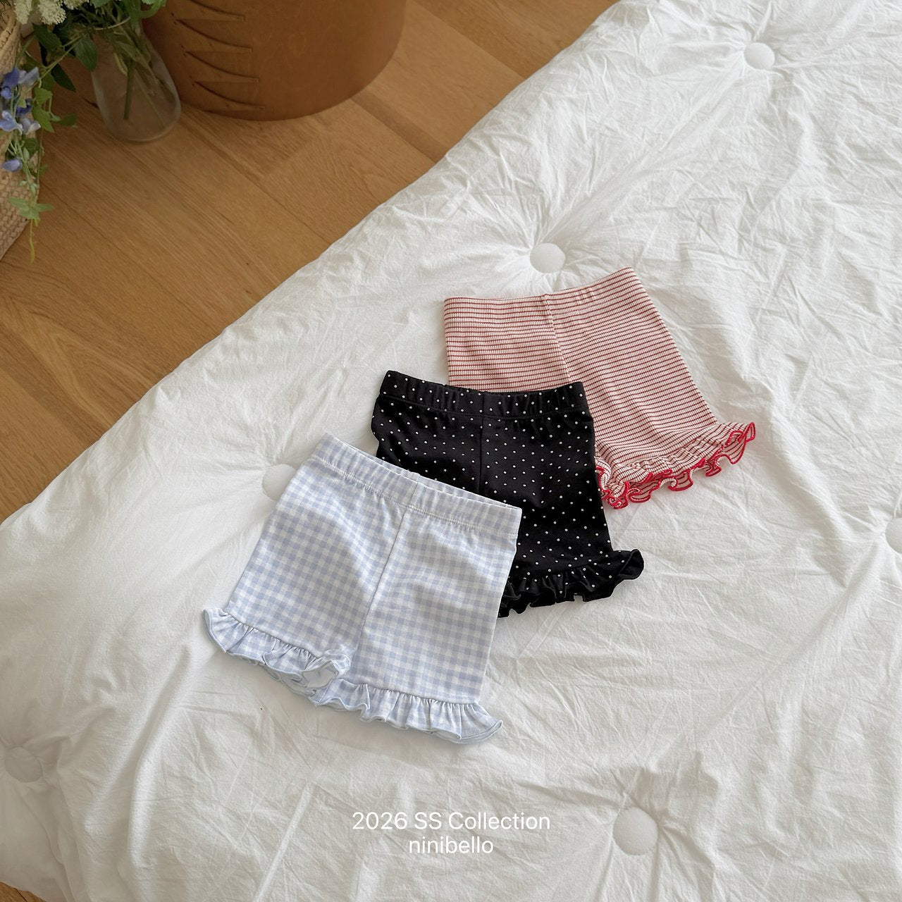 (予約) ninibello  / Mimi 3/4 Frill Leggings