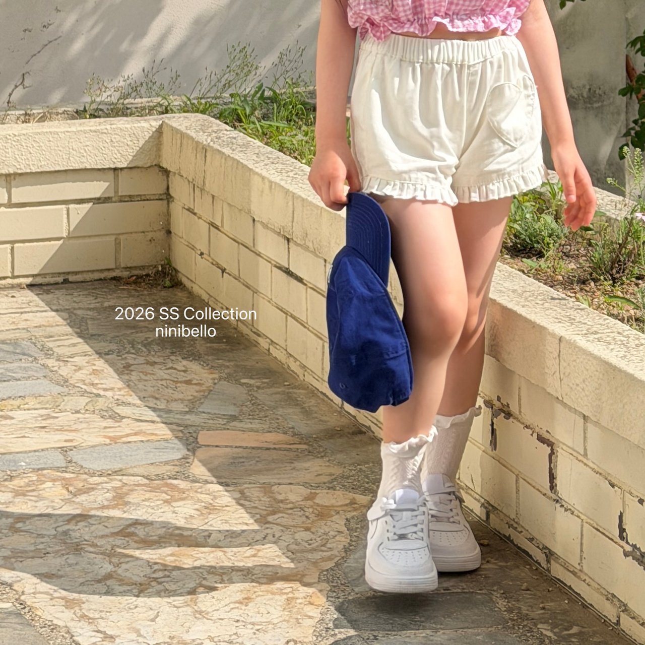 (予約) ninibello  / Heart Frill Denim Pants