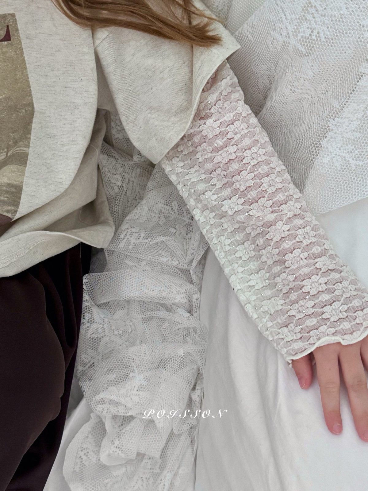 POISSON / Lace Layering T