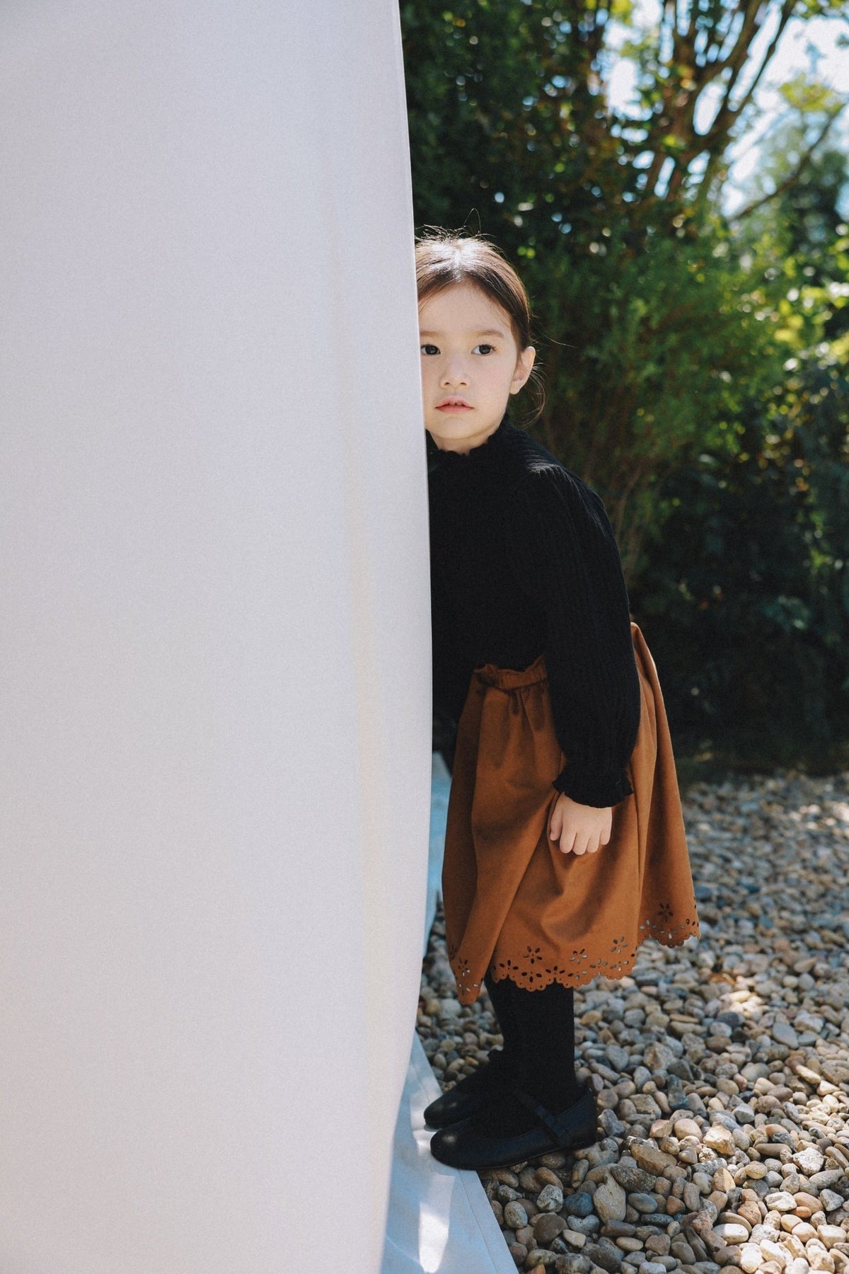 (予約) mon Atelier  /  Suede Laser-Cut Skirt