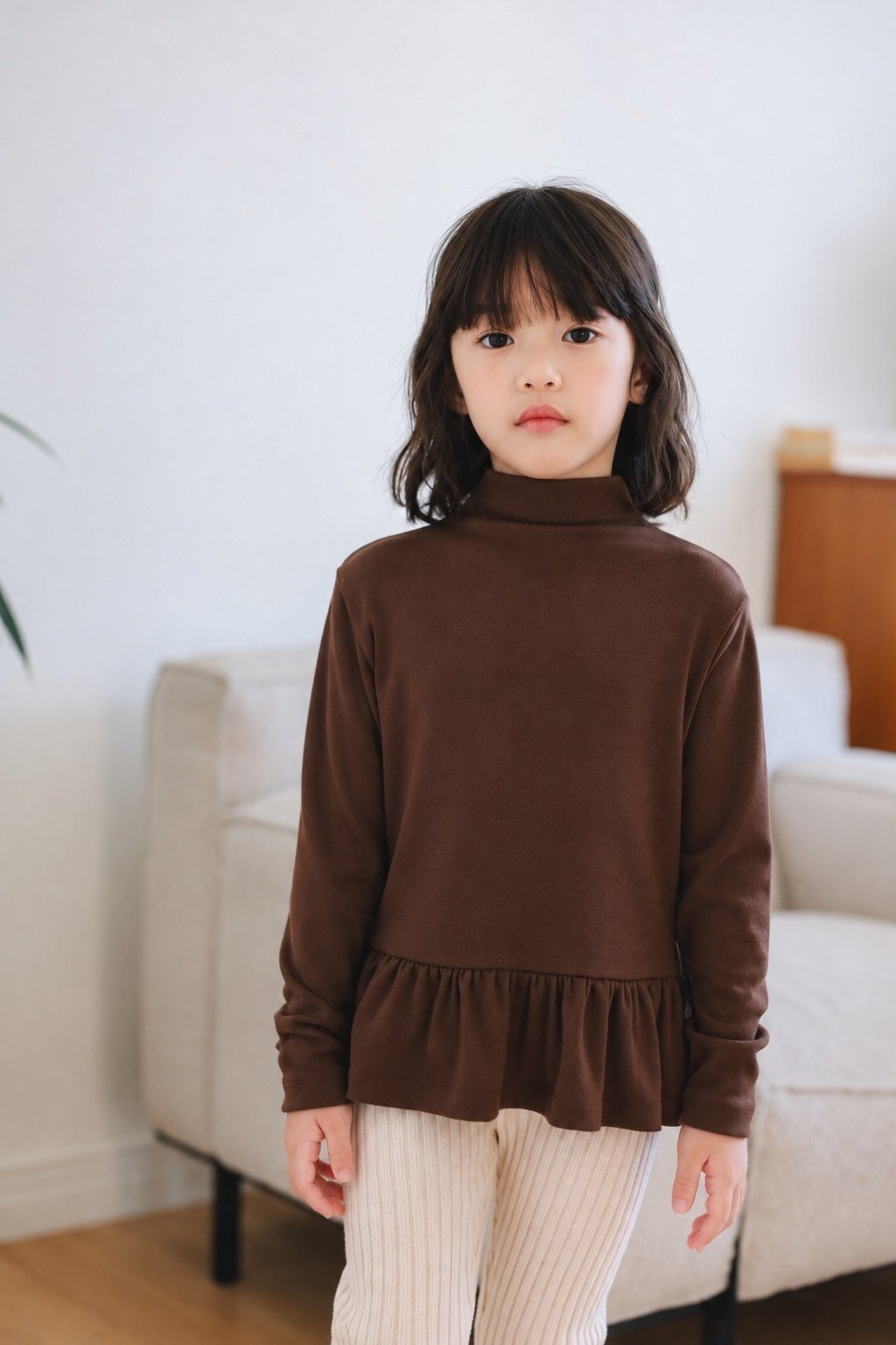 (予約) mon Atelier  / Brushed Half-Neck T-Shirt