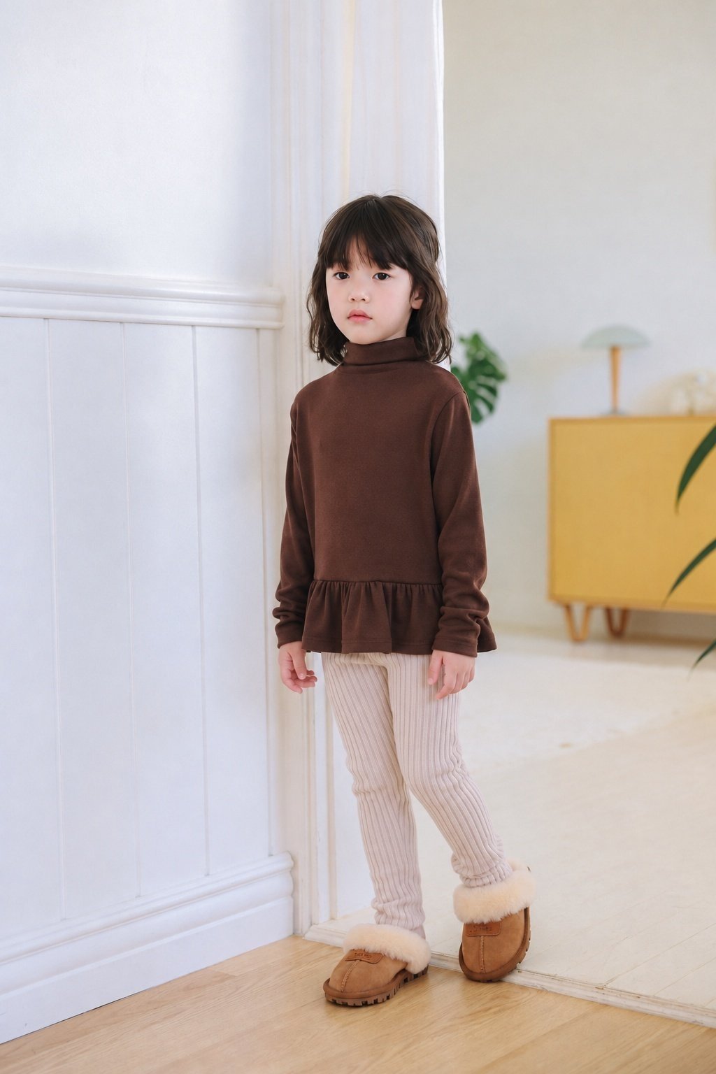 (予約) mon Atelier  / Brushed Half-Neck T-Shirt