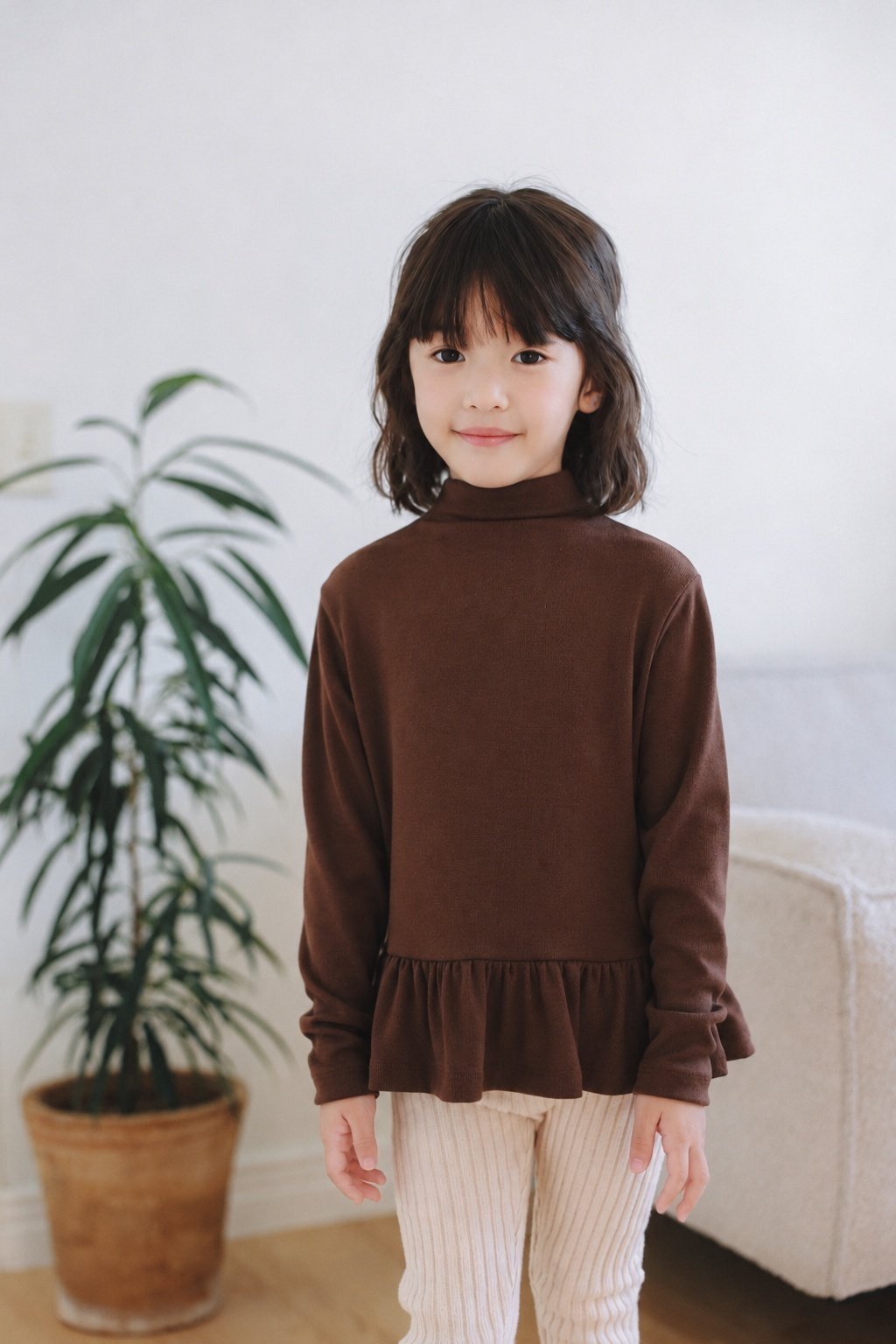 (予約) mon Atelier  / Brushed Half-Neck T-Shirt
