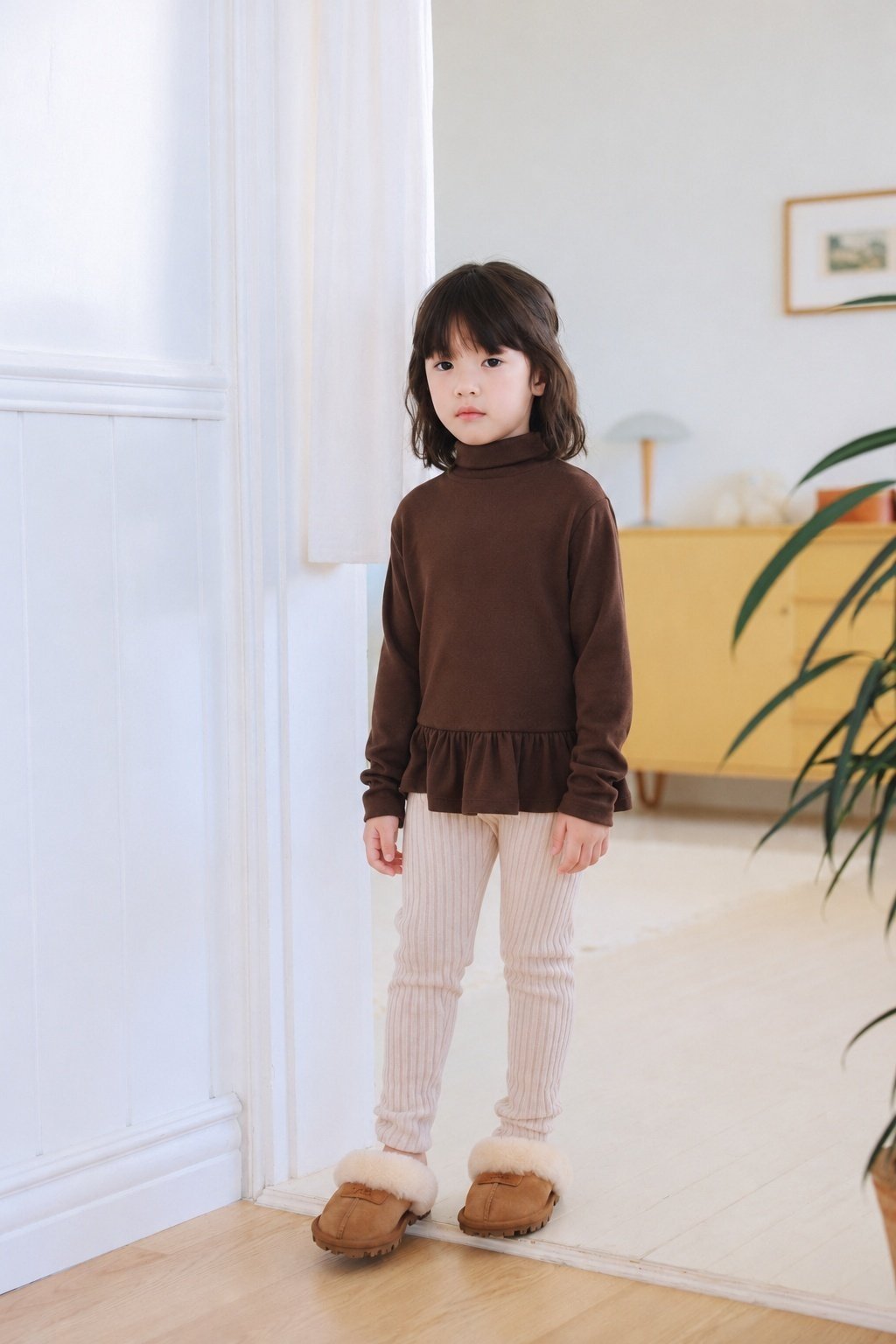 (予約) mon Atelier  / Brushed Half-Neck T-Shirt