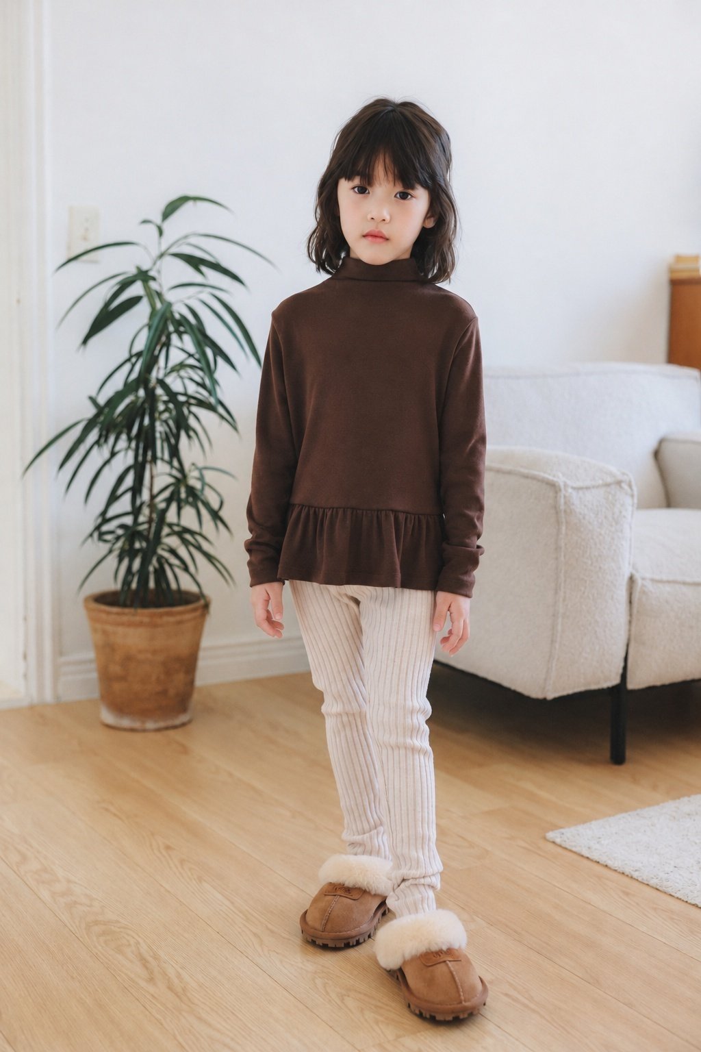 (予約) mon Atelier  / Brushed Half-Neck T-Shirt