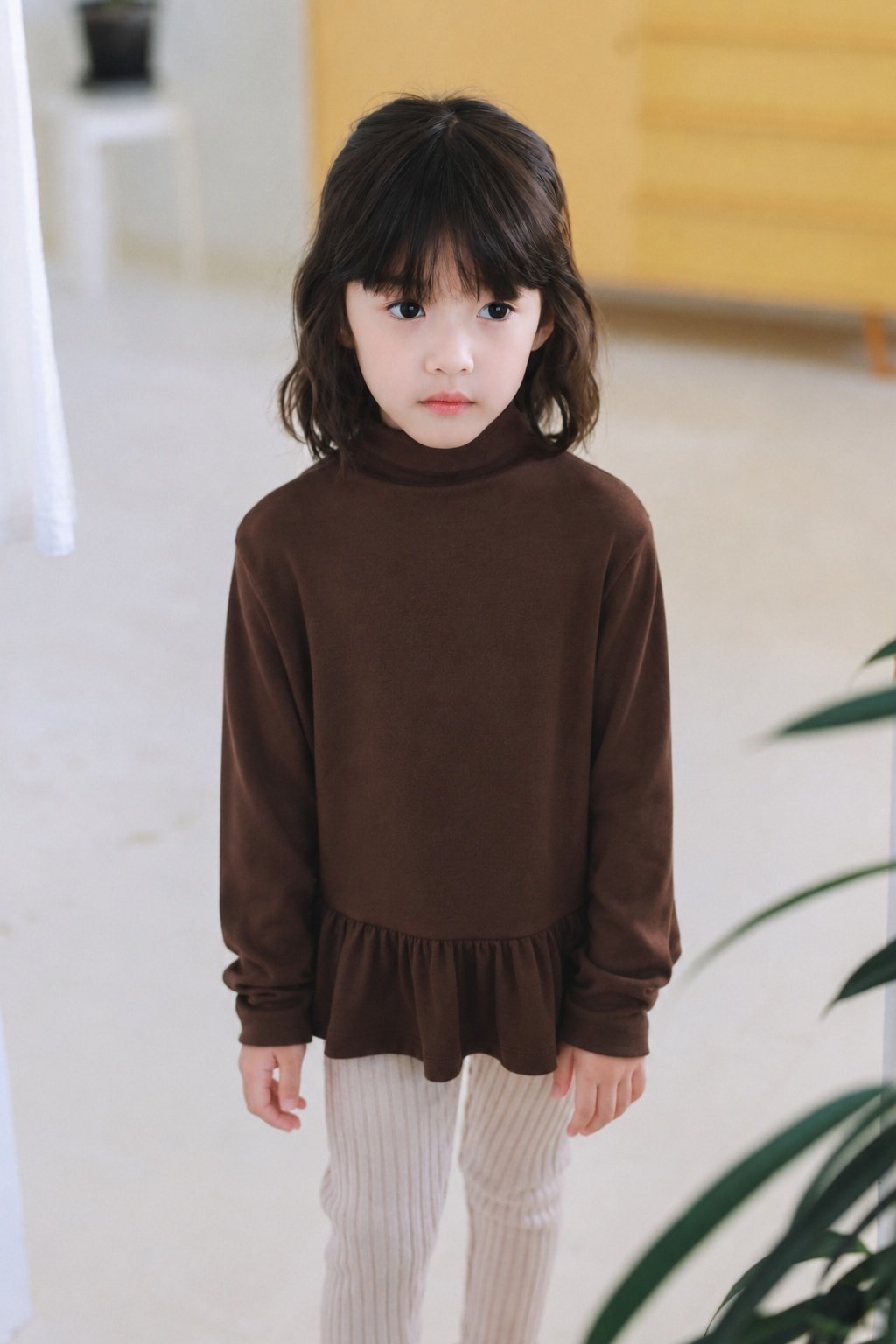(予約) mon Atelier  / Brushed Half-Neck T-Shirt