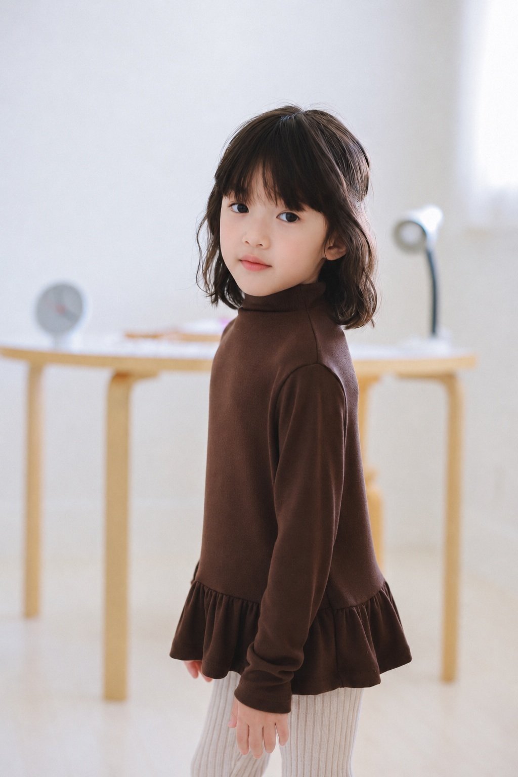 (予約) mon Atelier  / Brushed Half-Neck T-Shirt