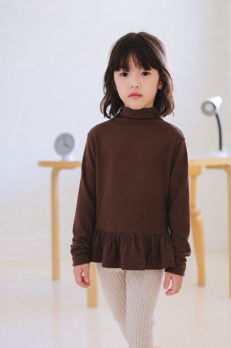 (予約) mon Atelier  / Brushed Half-Neck T-Shirt