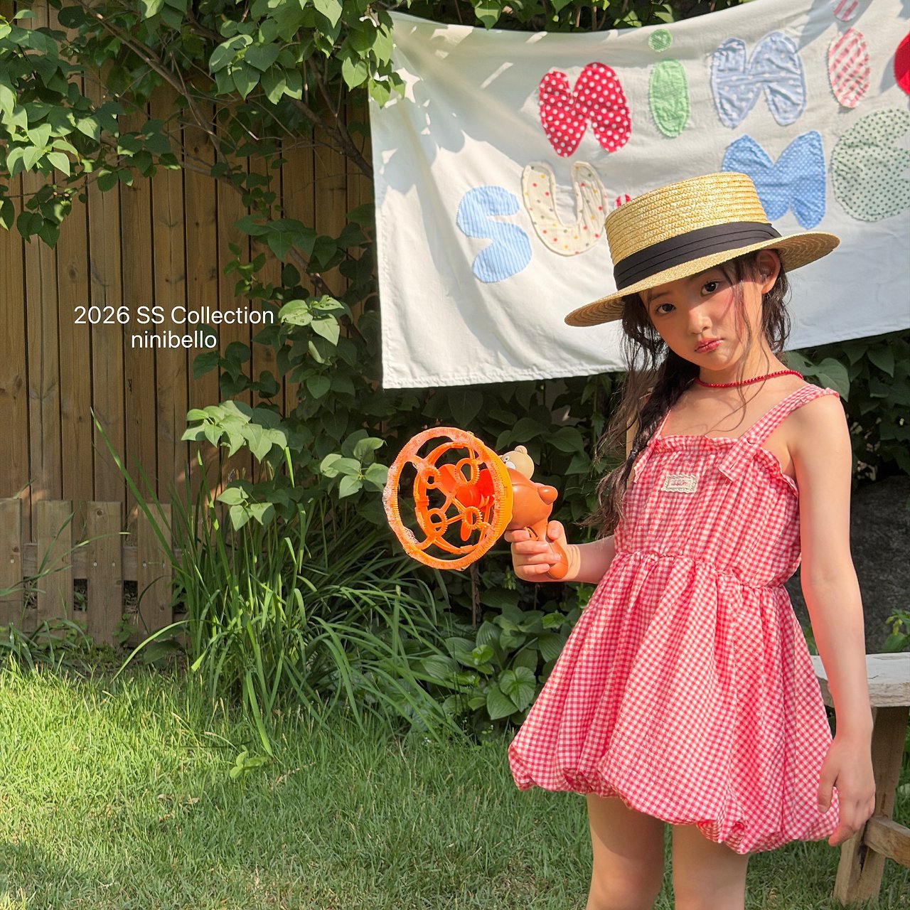 (予約) ninibello  / Picnic Overall Dress
