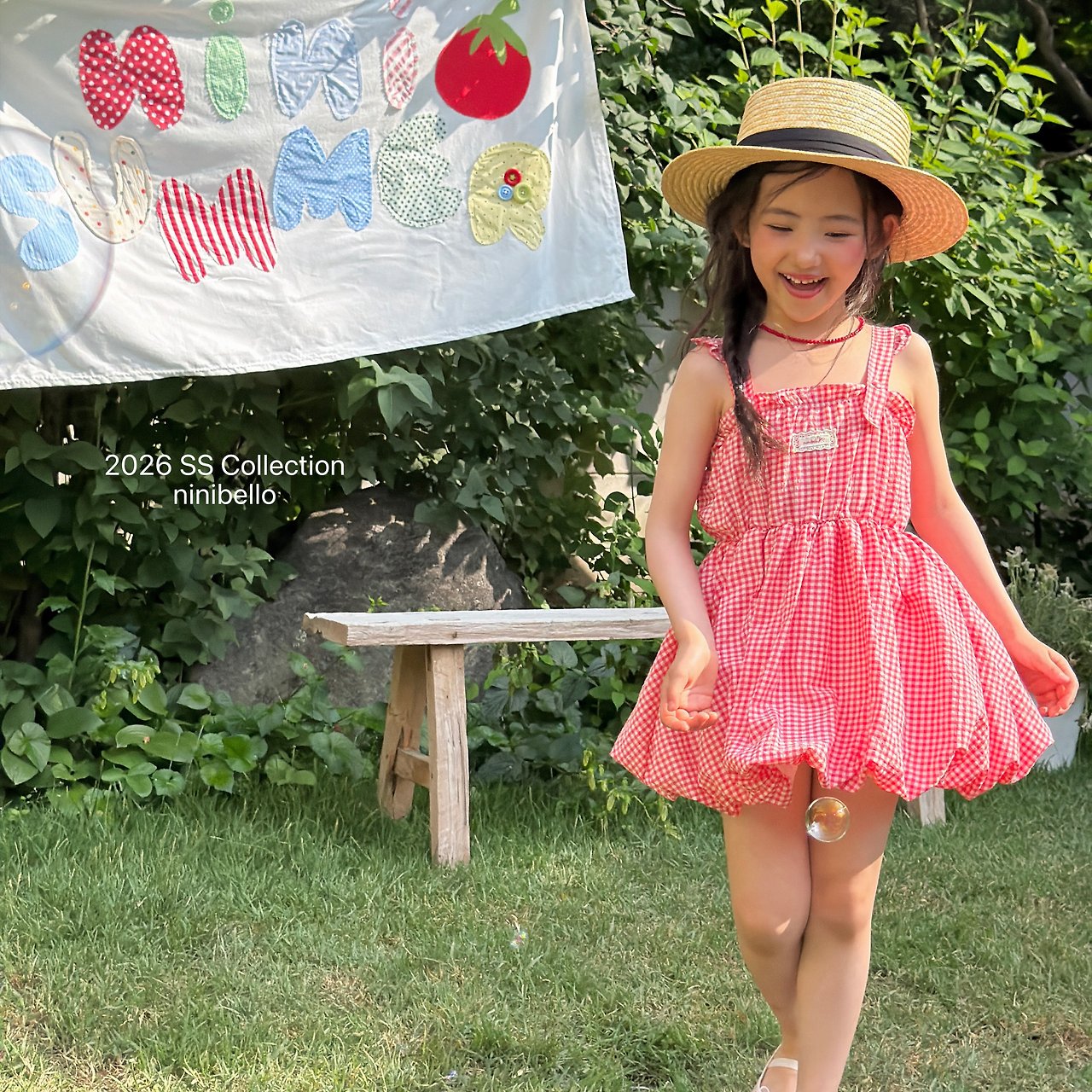 (予約) ninibello  / Picnic Overall Dress