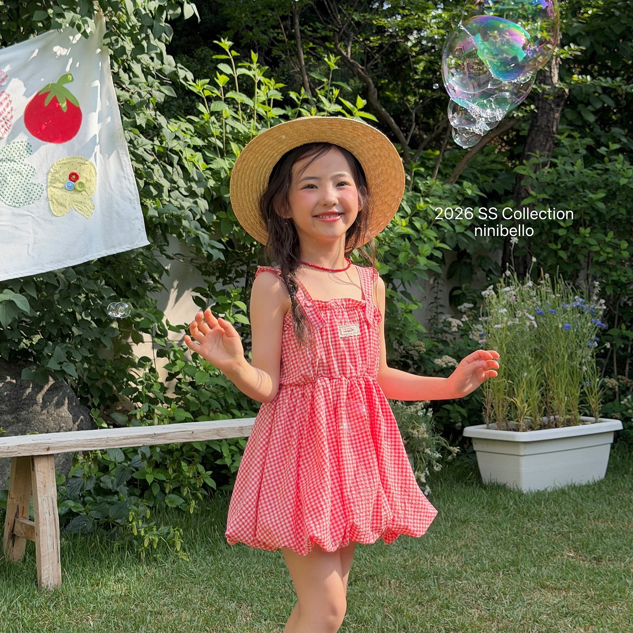 (予約) ninibello  / Picnic Overall Dress
