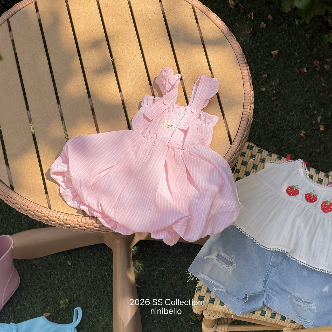 (予約) ninibello  / Picnic Overall Dress