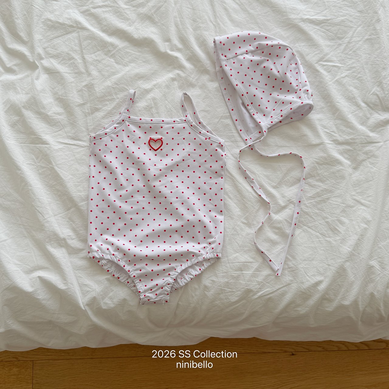 (予約) ninibello  / Candy Dot Swimwear (Bonnet Set)