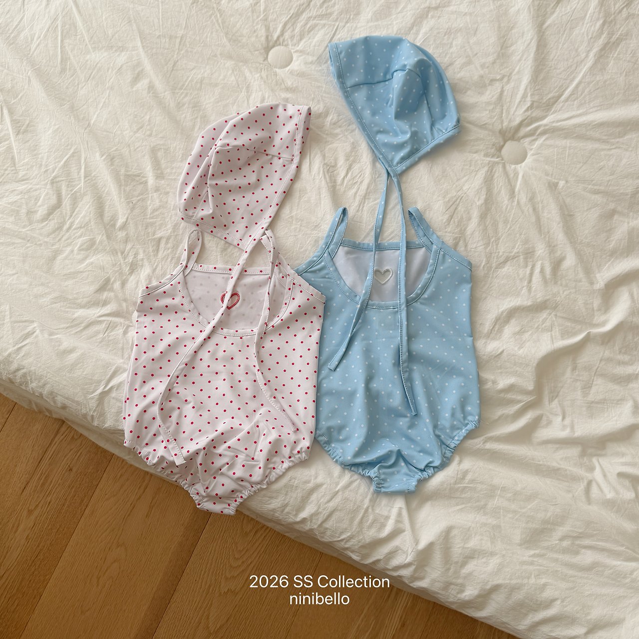 (予約) ninibello  / Candy Dot Swimwear (Bonnet Set)