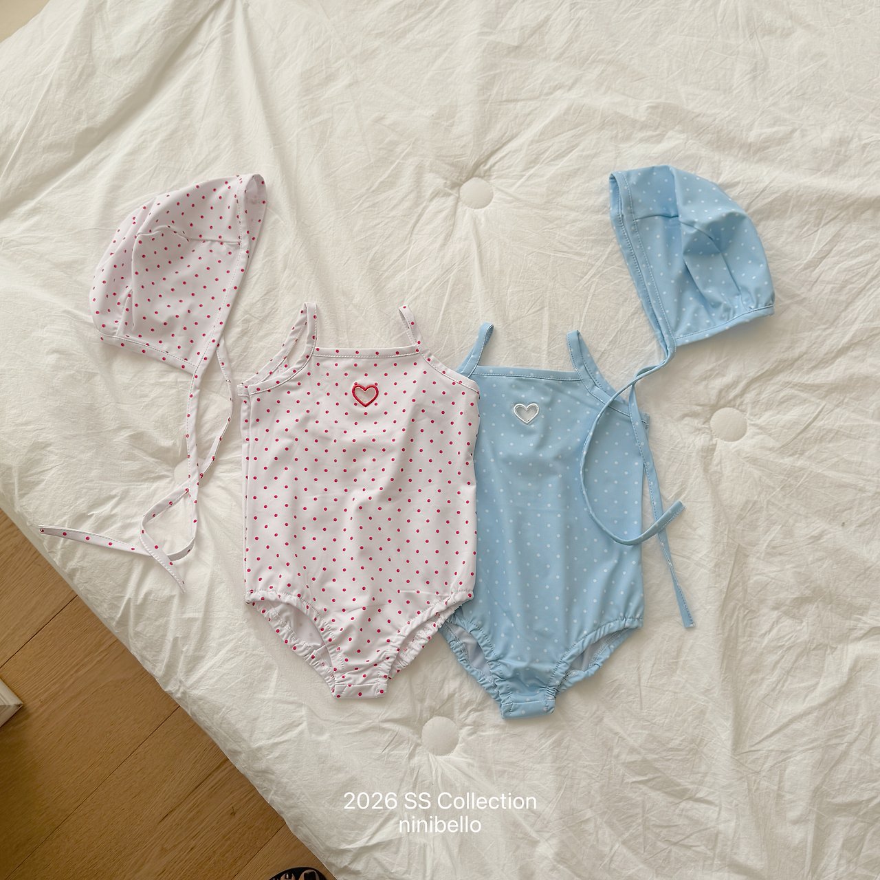 (予約) ninibello  / Candy Dot Swimwear (Bonnet Set)