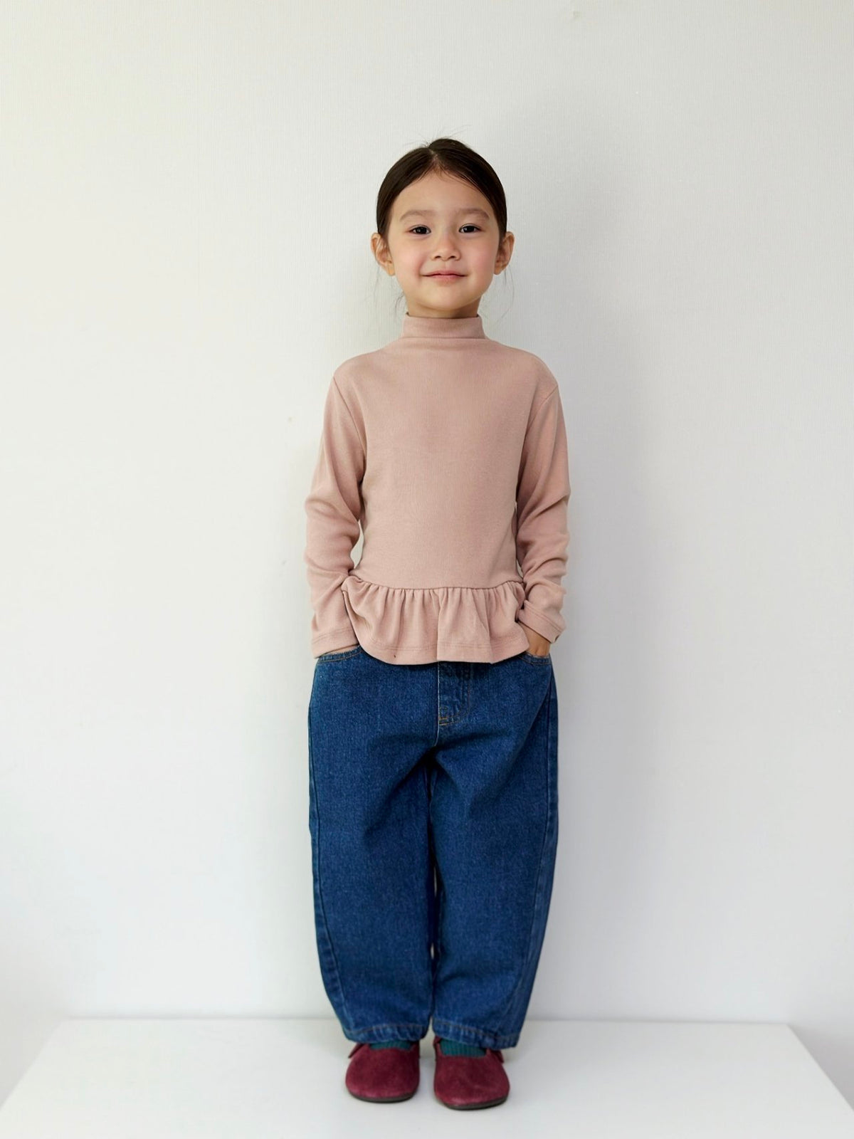 (予約) mon Atelier  / Brushed Half-Neck T-Shirt