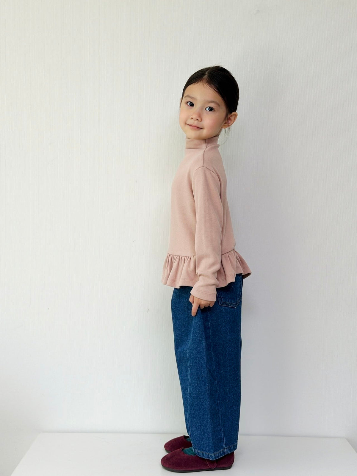 (予約) mon Atelier  / Brushed Half-Neck T-Shirt